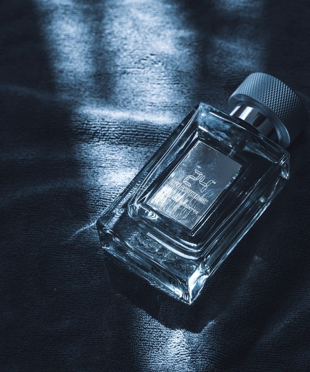 The Layl bottle on dark silk