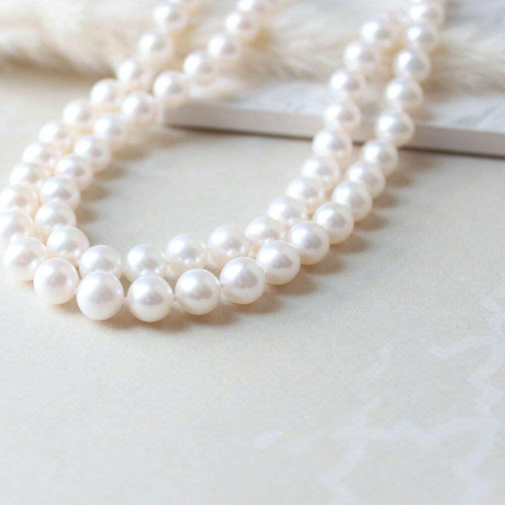 A strand of matched Akoya pearls